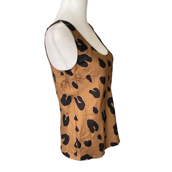 Theory Womens P Scoop Neck Tank Top Shell Blouse Leopard Print Silk NWT Career - Picture 7 of 8